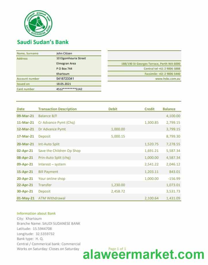 Sudan Saudi Sudanese Bank excel pdf